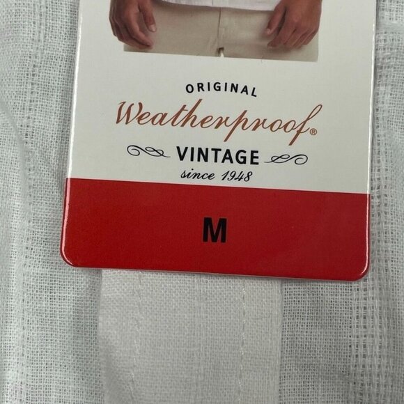 Weatherproof Vintage White Washable Linen Shirt Short Sleeves M a0017 - Picture 3 of 9